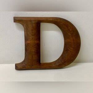 Antique Solid Hardwood Wall Mounting Letter D